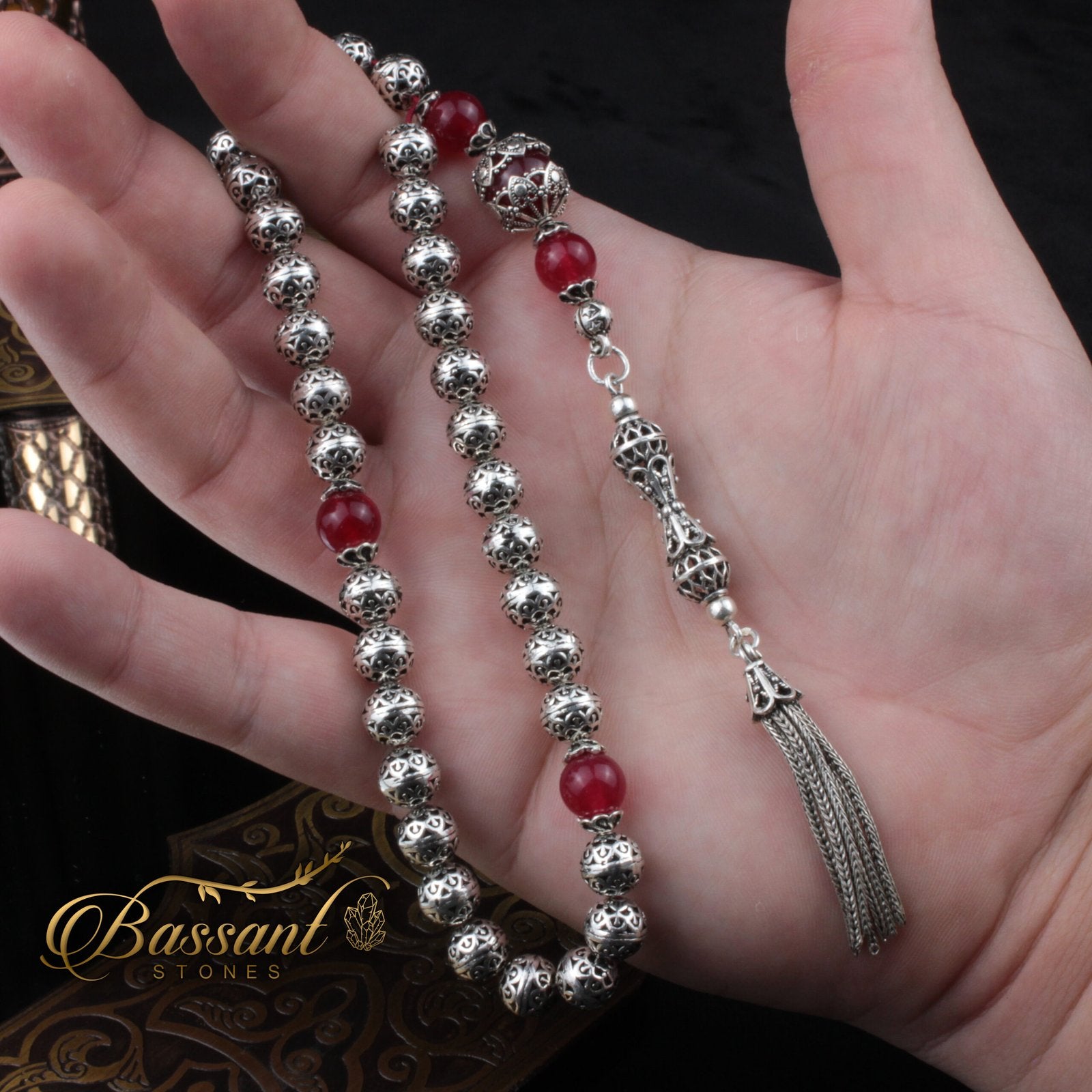 Silver/Jade Rosary - Bassant Jewellery