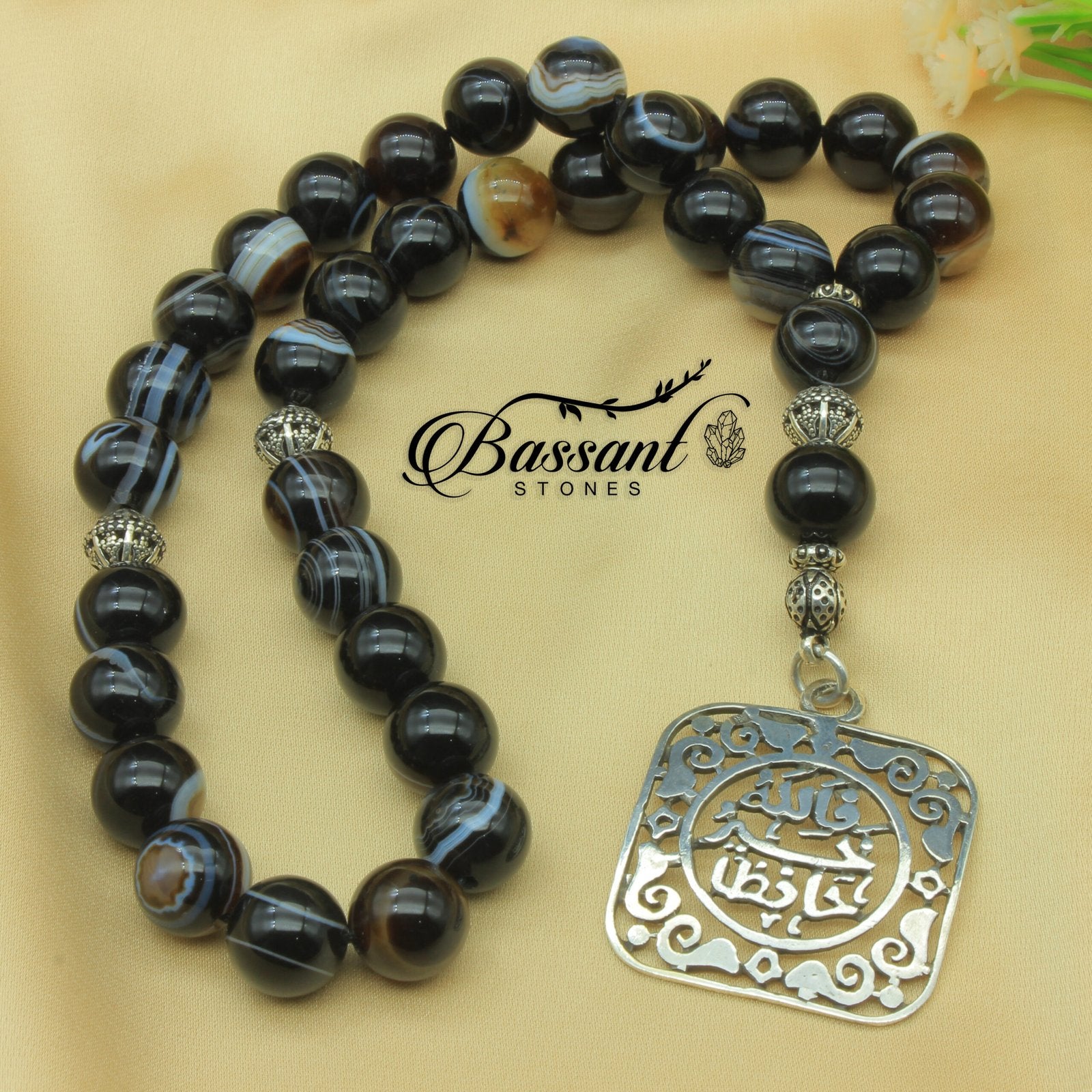 Suleiman Agate Rosary - Bassant Jewellery