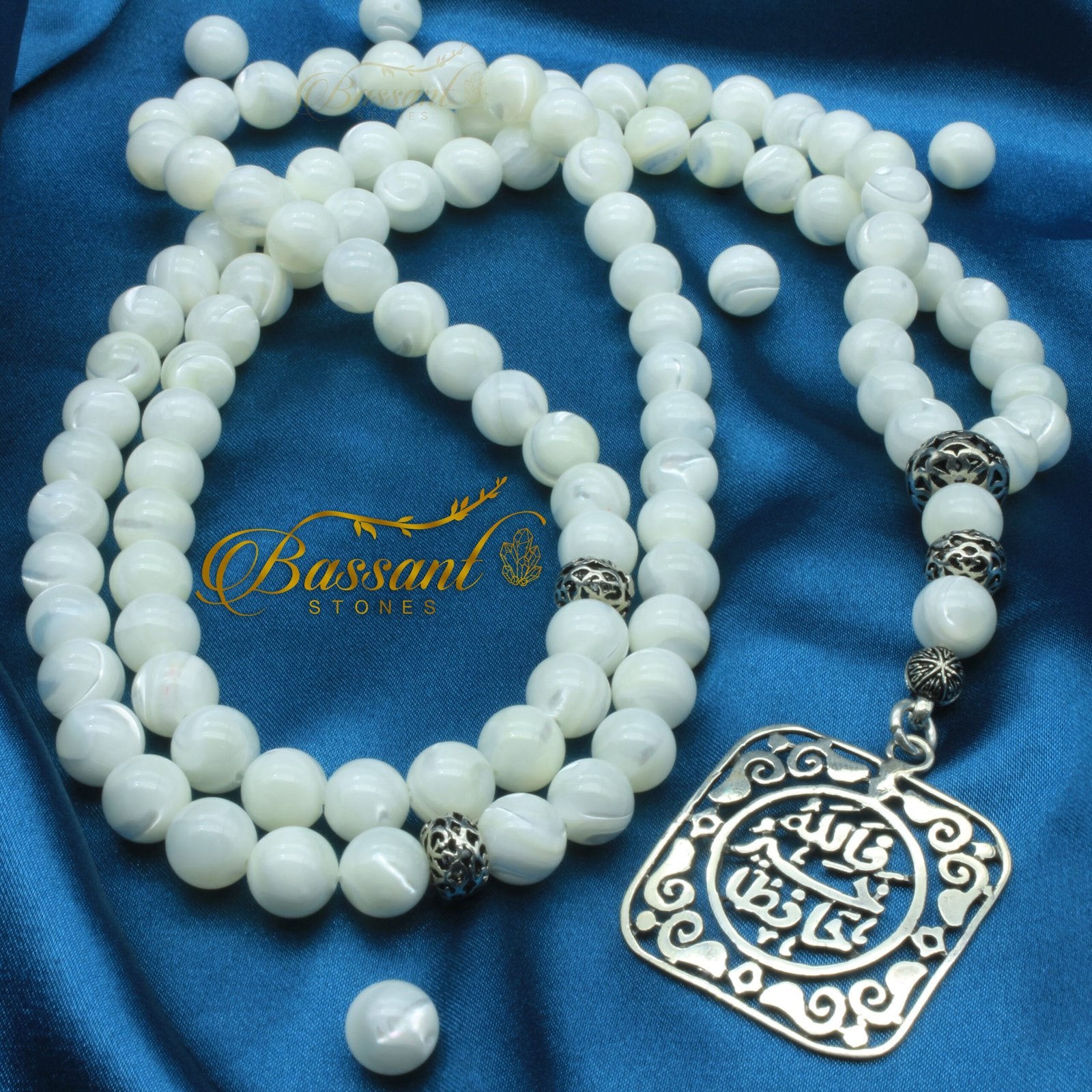 White Trochus Shell Rosary - Bassant Jewellery