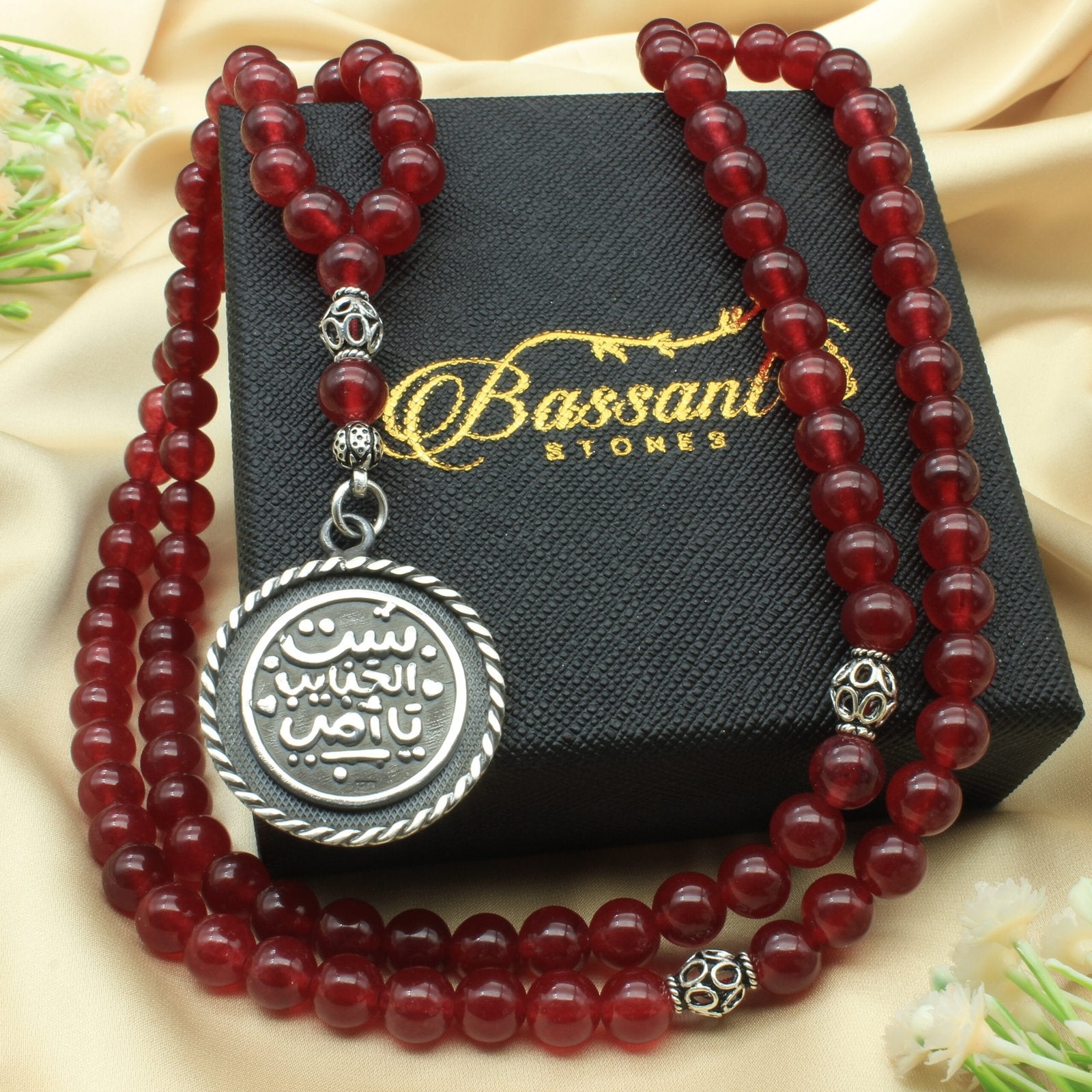 Red Jade Rosary - Bassant Jewellery