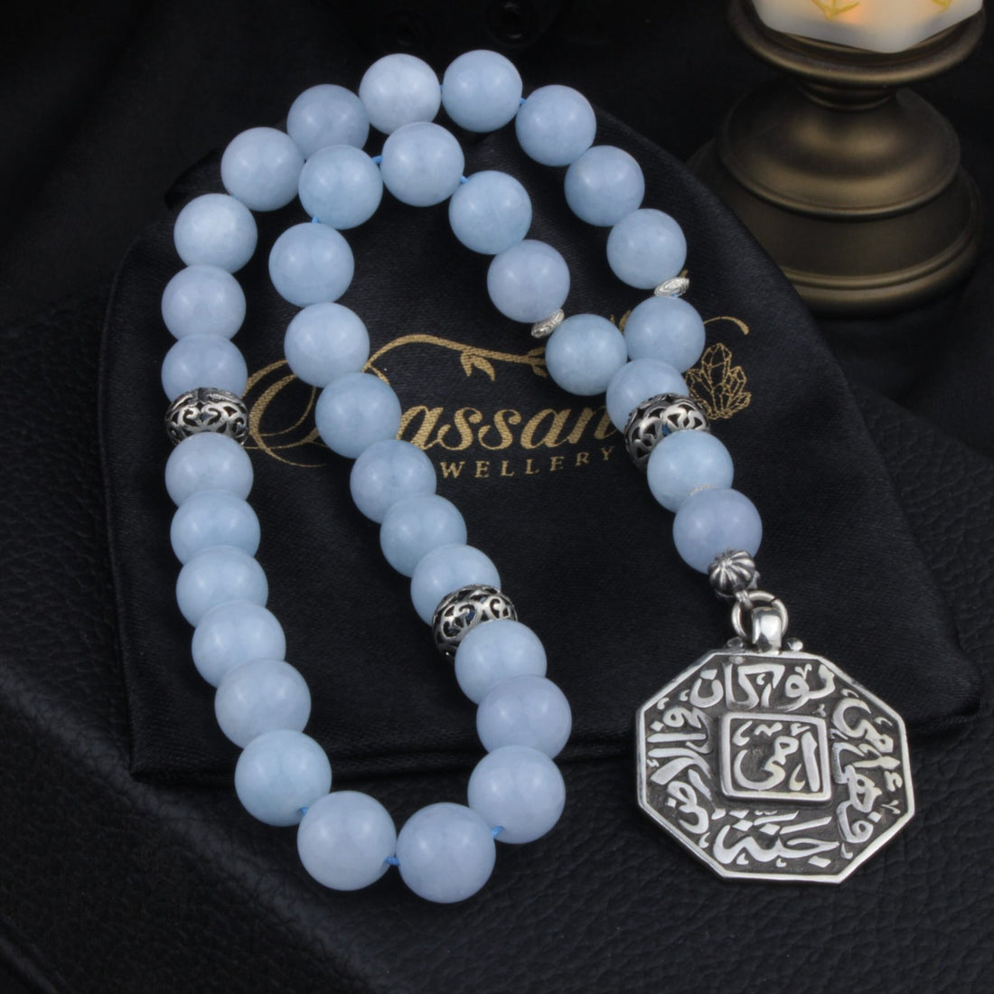 Sky blue Jade Rosary