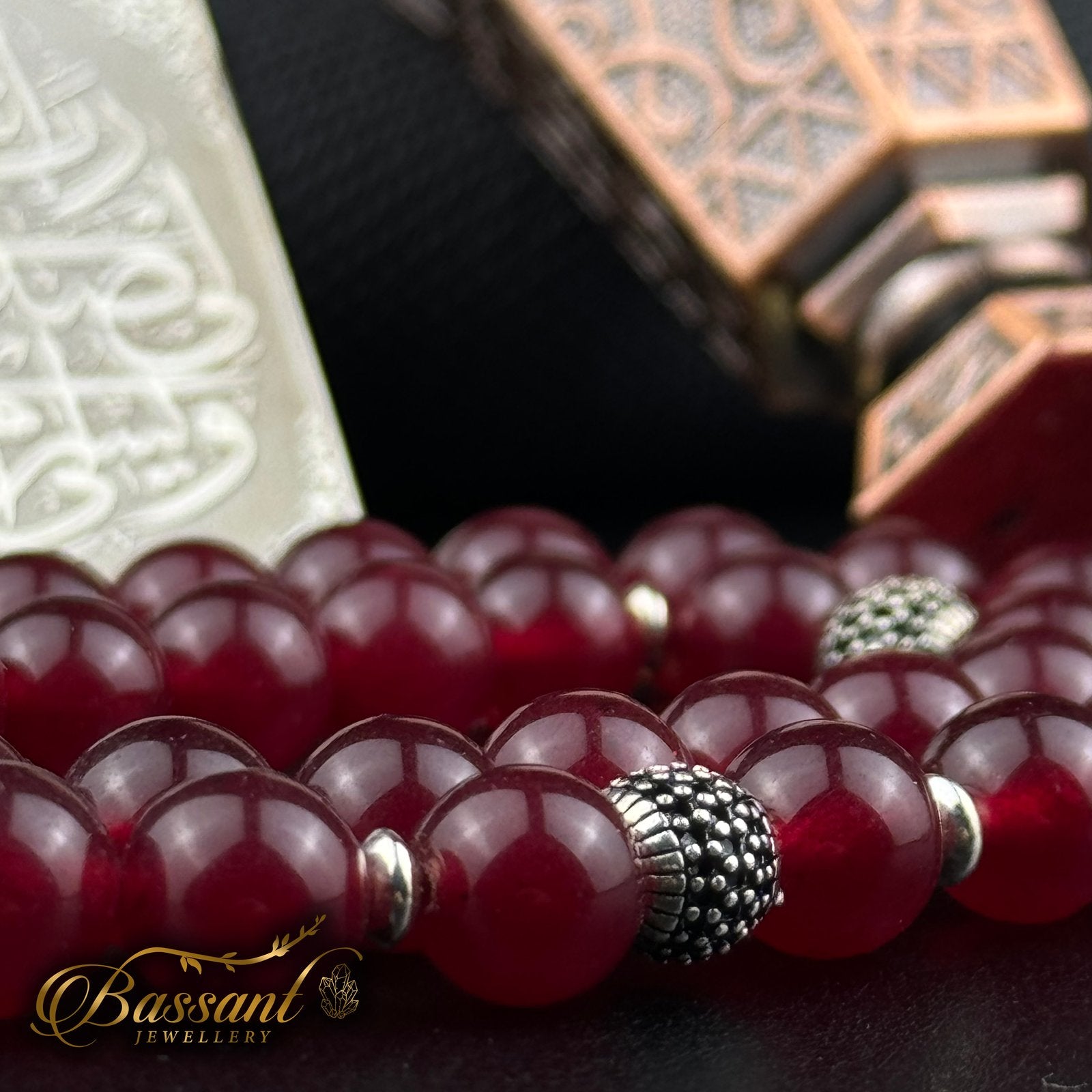 Red Jade Rosary - Bassant Jewellery