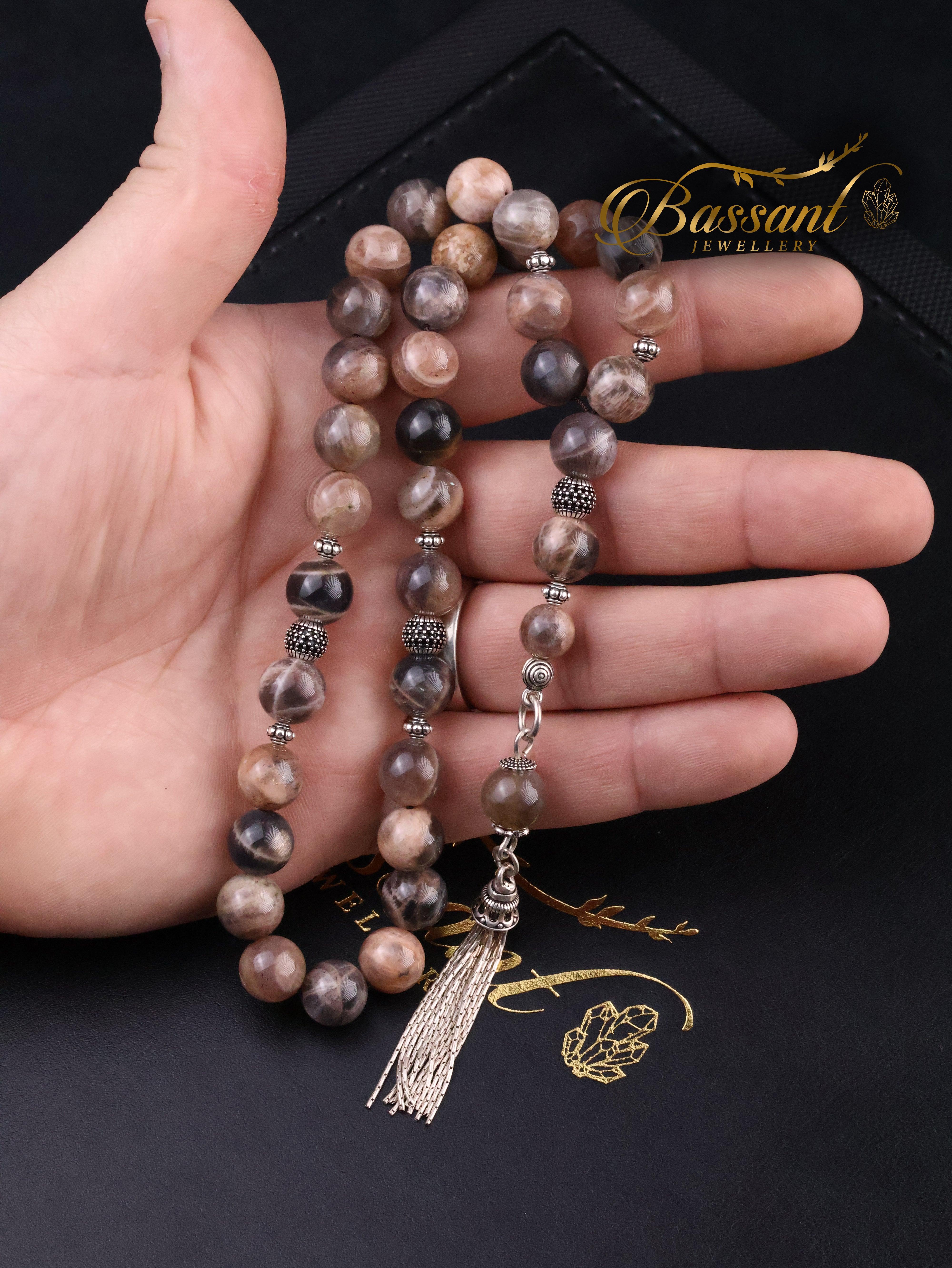 Mocha Moonstone Rosary - Bassant Jewellery